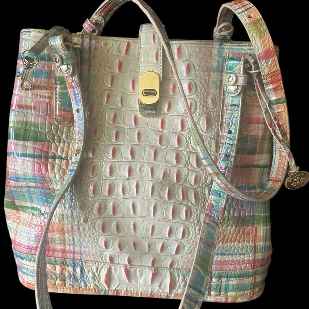 BRAHMIN Fiora Sweet Tea Ombre Melbourne Bag EUC